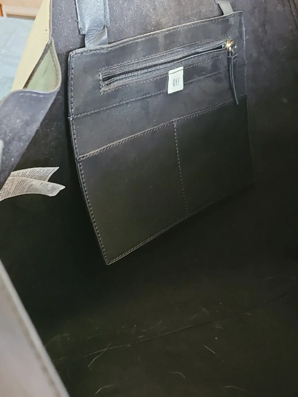 GAP Classic Two-Tone Tote Bag - White and Black